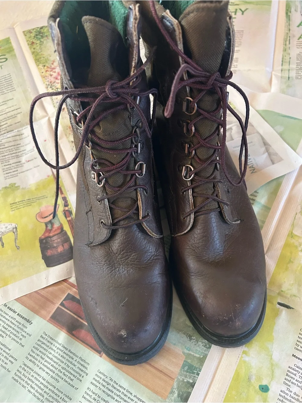 BROWNING SIZE 8.5 MENS LEATHER LACE UP HEAVY DUTY DURABLE WORK BOOT steel Toe